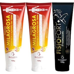 Kit 2 Pomada Milagrosa 150G + 1 Pomada Fisiofort Premium