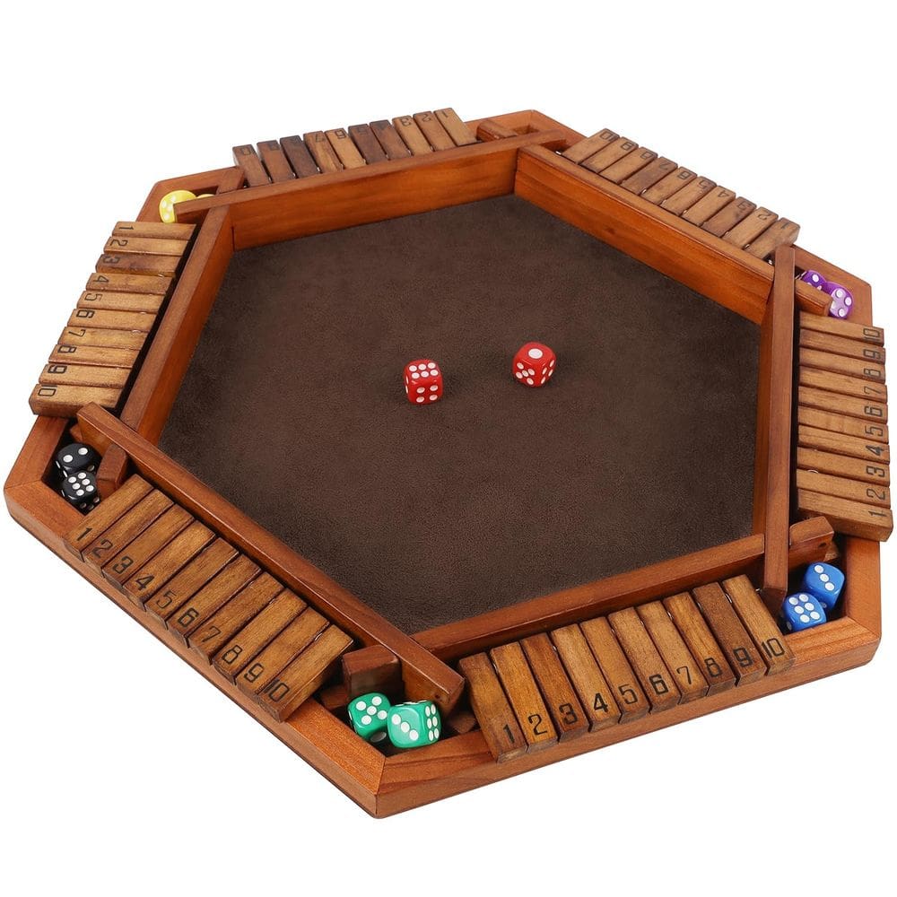 Jogo de tabuleiro Juegoal Wooden Shut The Box Dice Game 1-6 jogadores