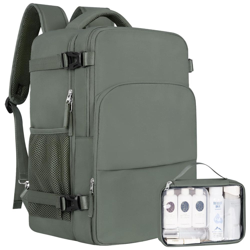 Mochila Sinaliy Personal Item impermeável para laptop de 16 polegadas verde militar