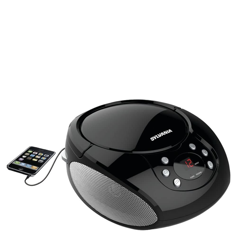 CD Boombox PROSCAN Elite portátil com rádio AM/FM (preto)
