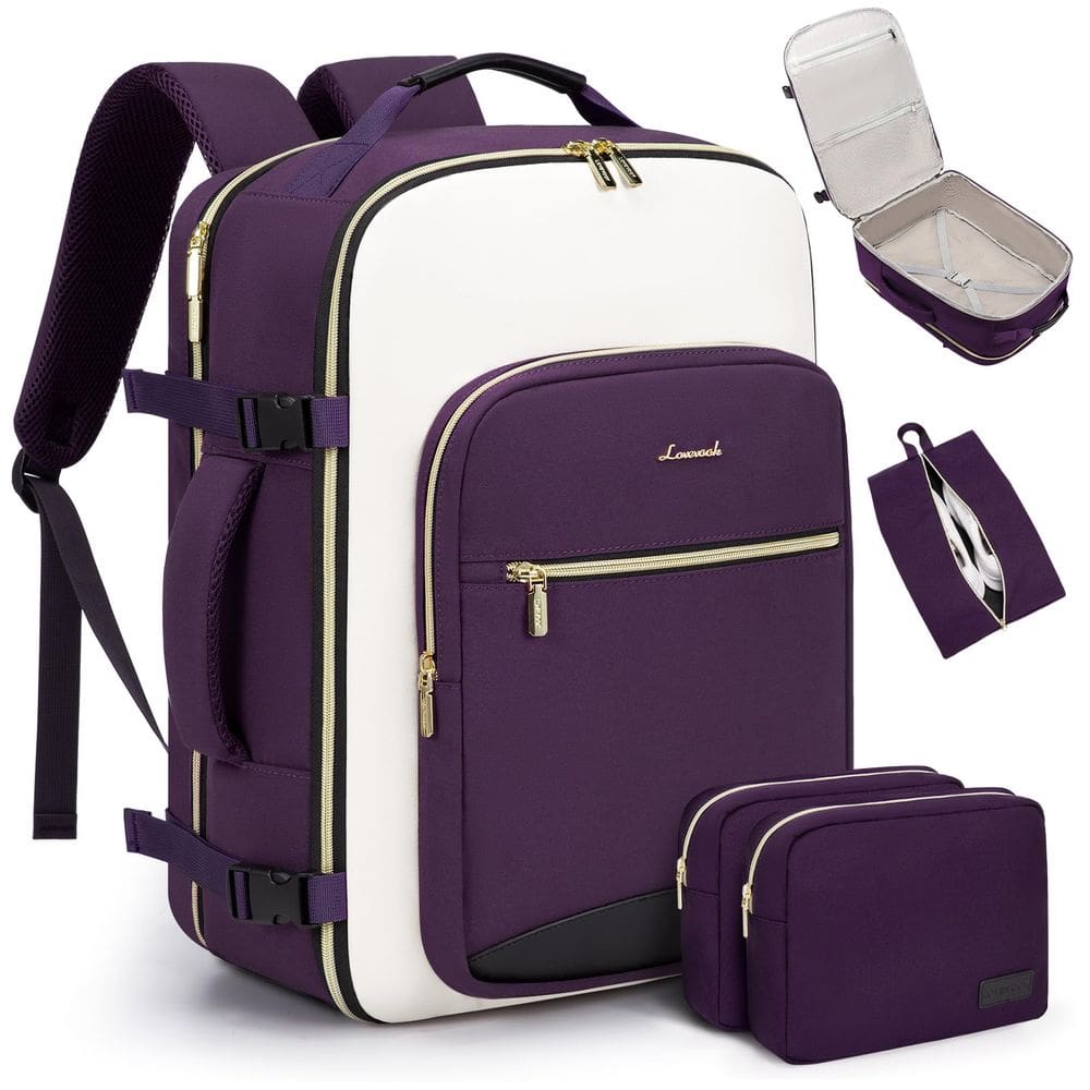 Mochila Carry On LOVEVOOK 40L para mulheres com 3 cubos de embalagem