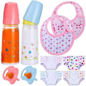 Conjunto de acessórios para bonecas Shappy com leite e suco que desaparecem