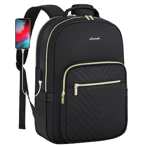 Mochila de couro LOVEVOOK para mulheres com compartimento para laptop de 15,6"