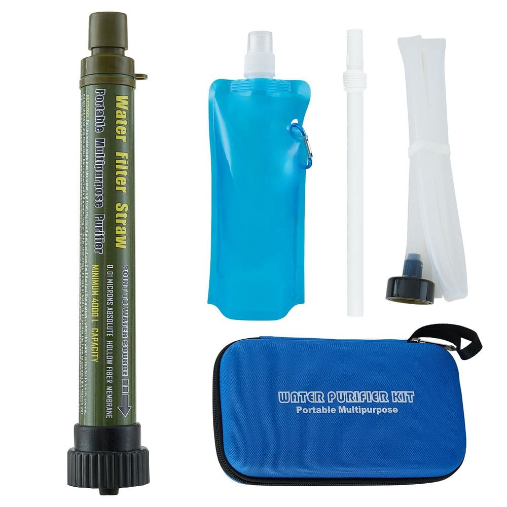 Kit de canudo de filtro de água Hoayc.com Outdoor Portable Army Green