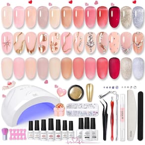 Kit de esmaltes Born Pretty Jelly Gel 12 cores com lâmpada UV