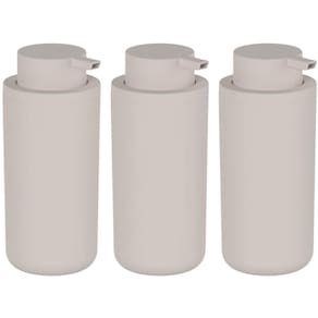 Kit 3 Dispenser de Parede 500ml Sabonete Liquido Shampoo Banheiro Hotel Bege