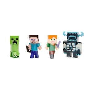 Conjunto de figuras fundidas sob pressão, Minecraft, videogame Metalfigs x4