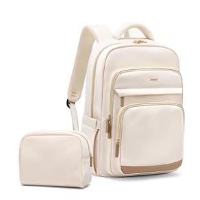 Mochila MDODO Laptop para mulheres, viagem 26L, bege