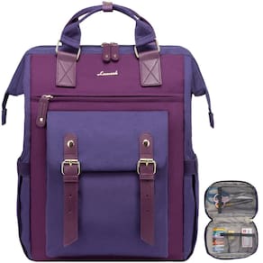 Mochila para laptop LOVEVOOK para mulheres de 15,6" com porta USB roxa