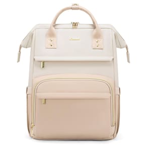 Mochila de couro LOVEVOOK para mulheres com compartimento para laptop de 15,6"