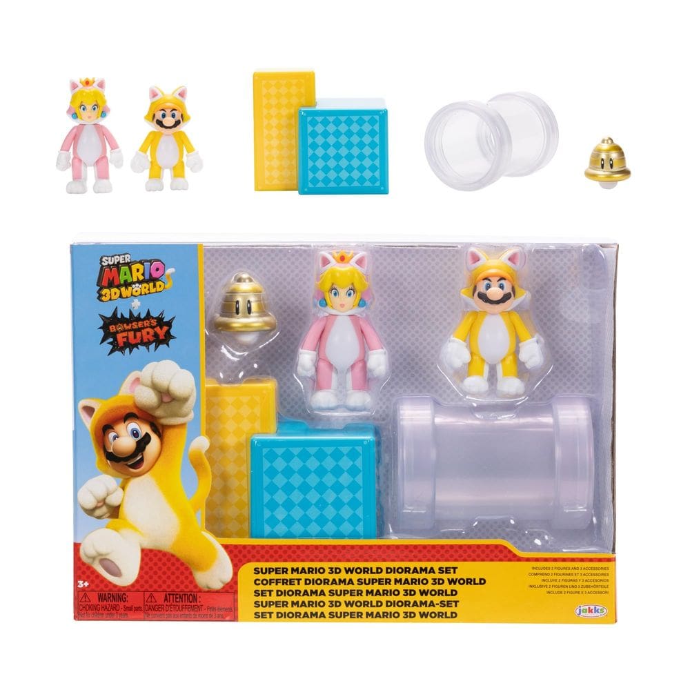 Figuras de ação SUPER MARIO Nintendo 2.5 3D World com diorama