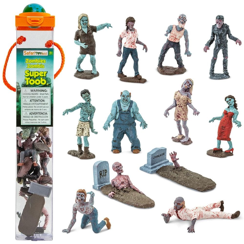 Figuras de zumbis em miniatura Safari Ltd. Zombies Super Toob
