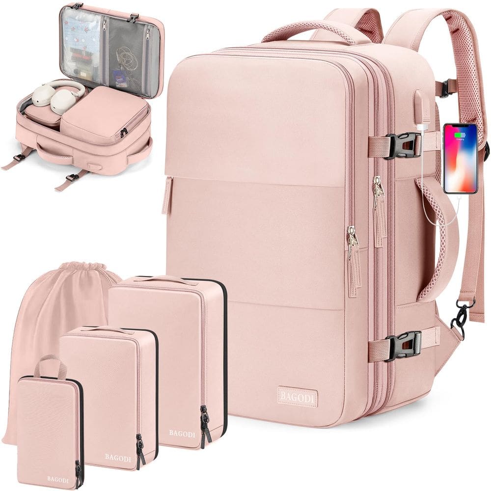 Mochila BAGODI Carry On 42L impermeável para laptop de viagem