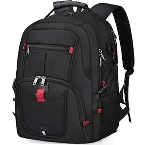 Mochila para laptop NUBILY impermeável de 18,4 polegadas para viagens preta