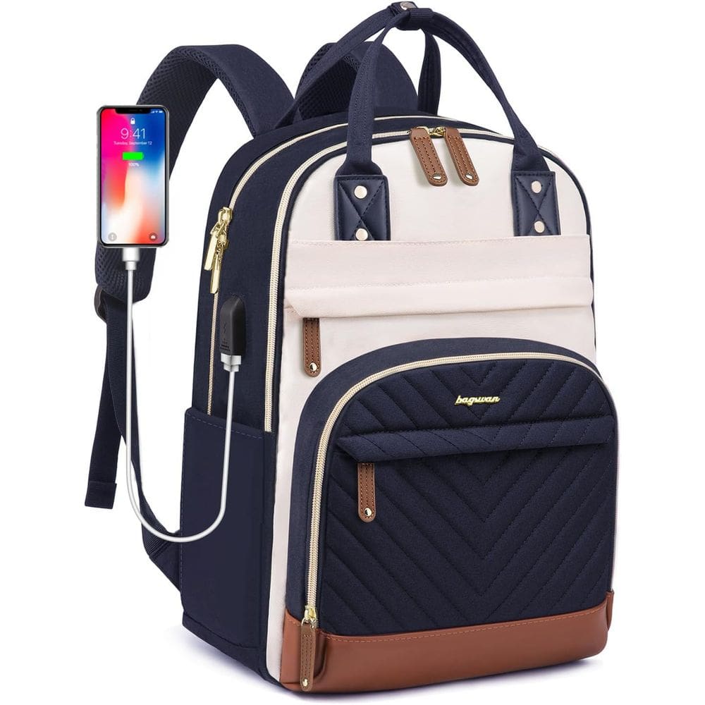Mochila para laptop Bagswan Fashion para mulheres de 15,6" com USB