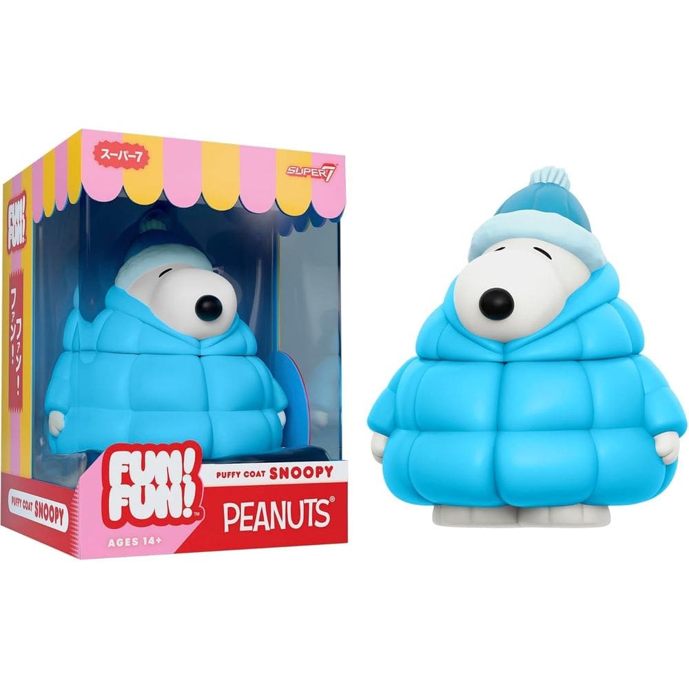 Figura de ação Super7 Fun! Diversão! Casaco Peanuts Snoopy Puffy 5"