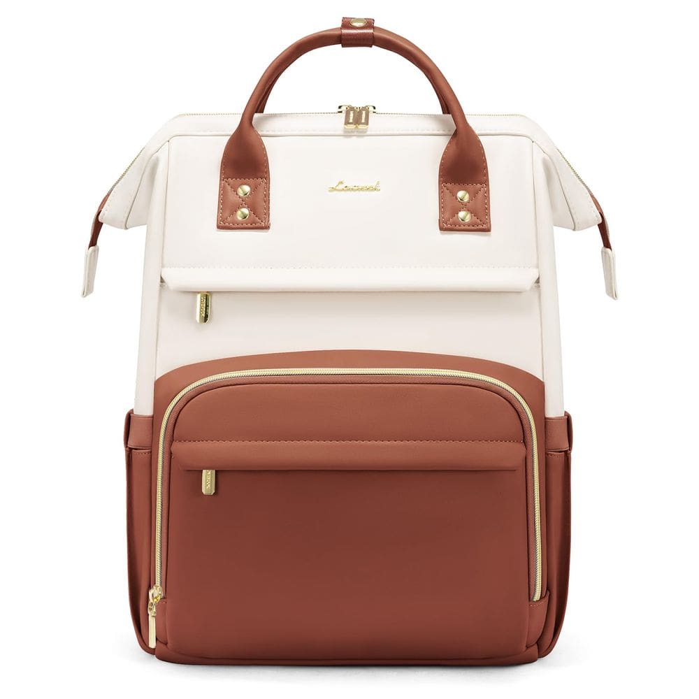 Mochila de couro LOVEVOOK para mulheres com compartimento para laptop