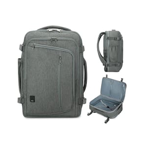 Mochila WANDF expansível para laptop de 17 polegadas Travel 32L cinza