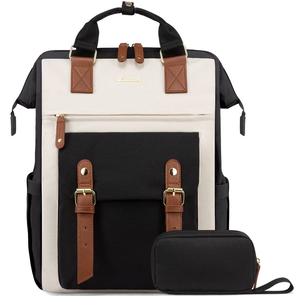 Mochila para laptop LOVEVOOK para mulheres de 17 polegadas para trabalho e viagem preta