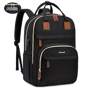 Mochila para laptop LOVEVOOK para mulheres/homens de 15,6 polegadas preta
