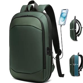 Mochila hk Business expansível impermeável verde de 17 polegadas