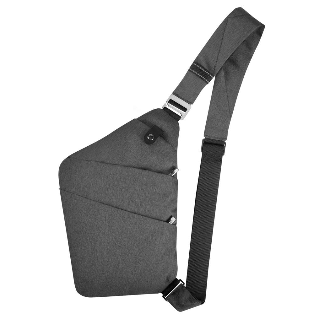 Bolsa Sling VADOO — Bolsa de ombro tiracolo antifurto para homens e mulheres (cinza escuro)
