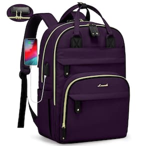 Mochila LOVEVOOK Laptop 15,6" de nylon roxo escuro à prova d`água