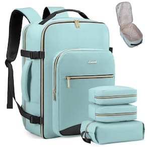 Mochila de viagem LOVEVOOK Carry on 40L com laptop Mint de 17 polegadas
