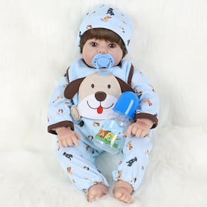 Boneca Reborn Baby Doll Realistic Silicone Vinyl Boy 60 cm