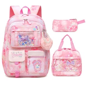 Mochila escolar Alrisg Lovely Girls 17 polegadas rosa