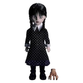 Doll Mezco LDD apresenta quarta-feira em preto/branco 100% plástico