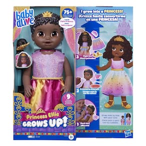 Doll Baby Alive Princess Ellie cresce! Cabelo preto 45cm