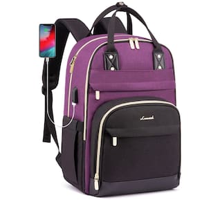 Mochila LOVEVOOK para mulheres, laptop, 15,6", impermeável, roxa