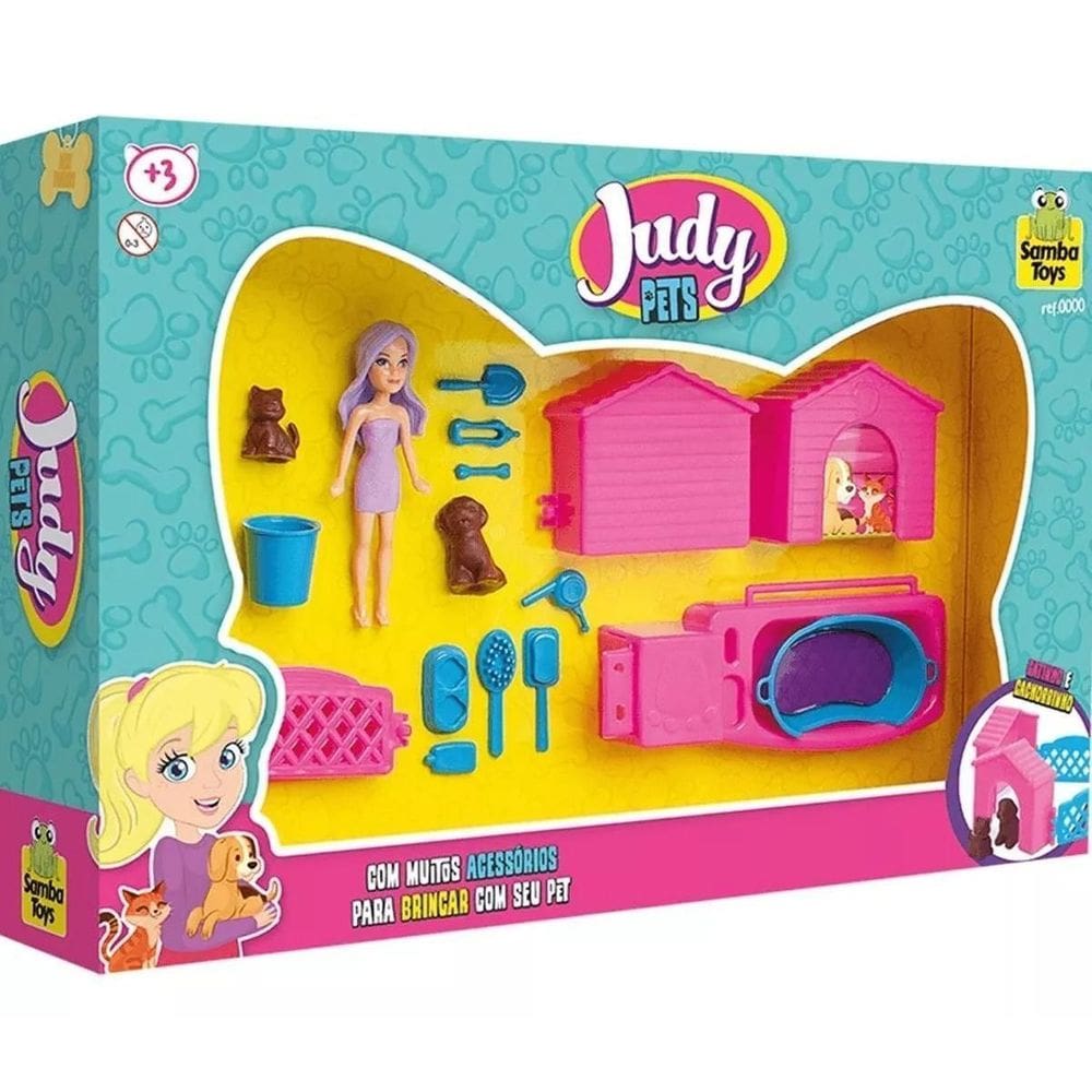 Boneca Judy E Pets Para Banho Samba Toys