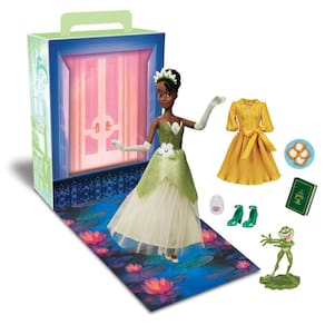 Boneca Princess Story Disney Store Tiana com livro para colorir