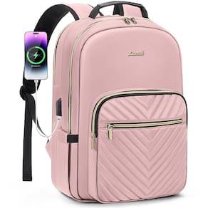 Mochila para laptop LOVEVOOK para mulheres 15,6" impermeável rosa