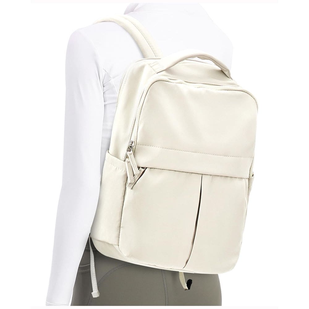 Mochila Suratio Laptop para mulheres e homens bege 30x13x43cm