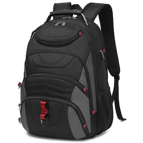 Mochila para laptop Boavan para homens 17,3" com porta USB à prova d`água
