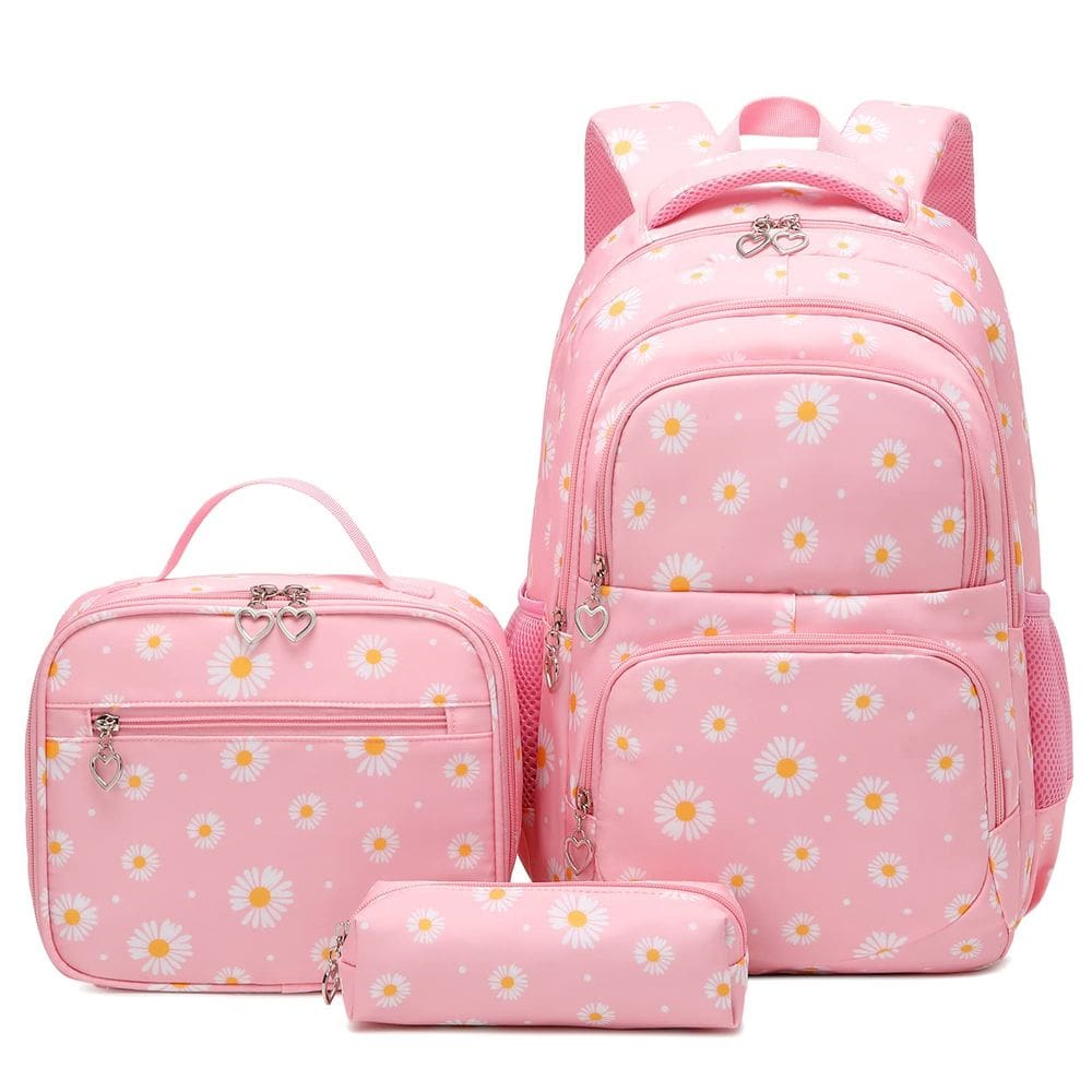 Mochila Goldwheat Daisy Printed com lancheira e estojo para lápis