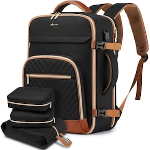 Mochila de viagem FIUAIE 40L impermeável para mulheres, laptop de 17"