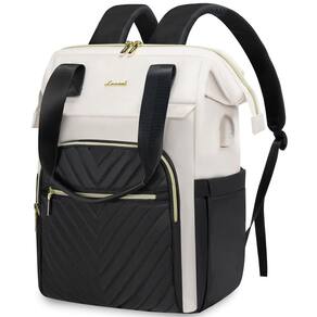 Mochila para laptop LOVEVOOK impermeável 17,3" para mulheres preta