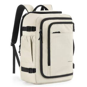 Mochila de viagem LIGHT FLIGHT Beige 30L com compartimento para laptop 17,3