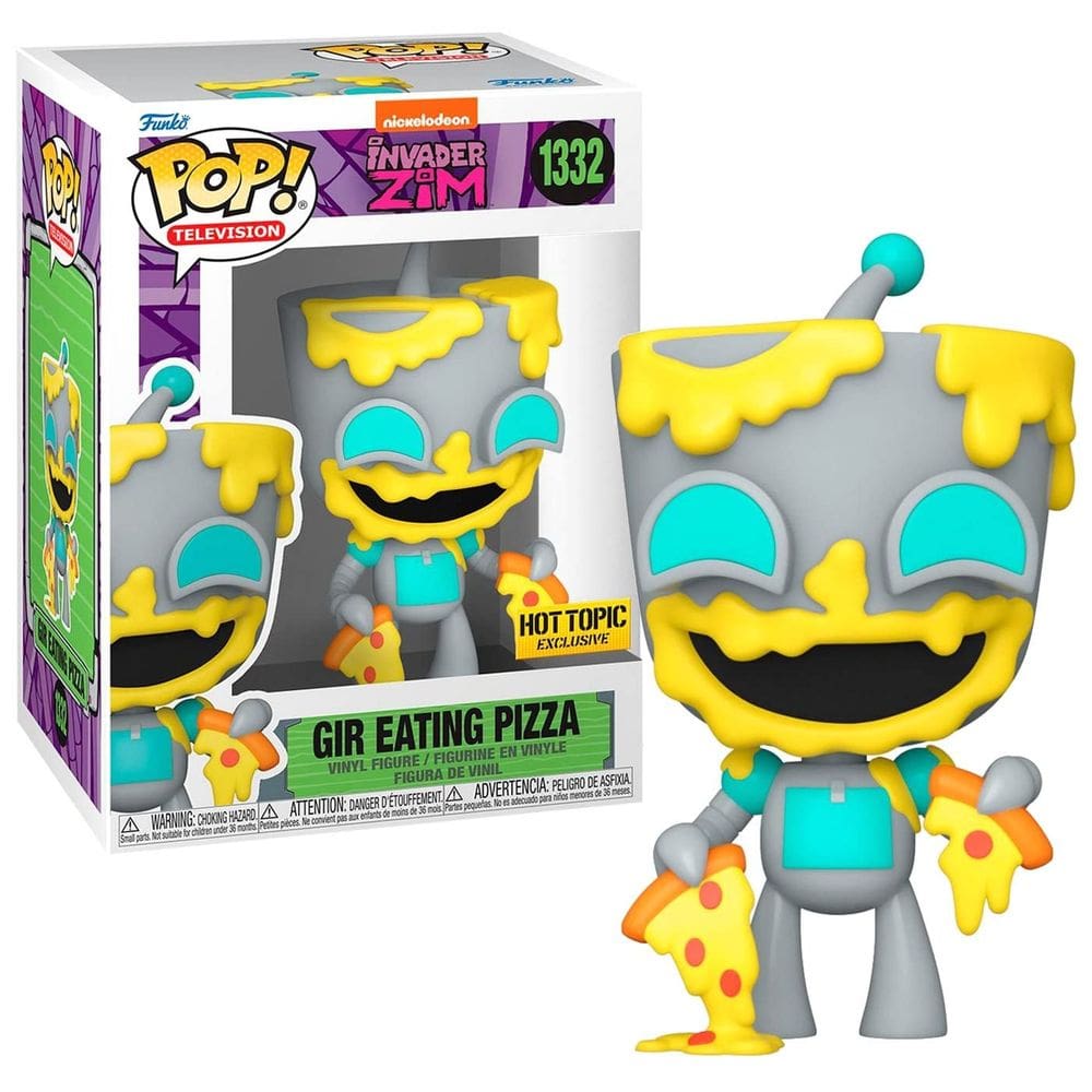 Boneco de vinil Funko Pop! Invasora da televisão Zim Gir comendo pizza