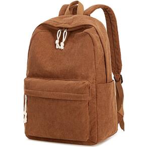 Mochila escolar BTOOP Corduroy para adolescentes Bolsa para laptop de 17 polegadas