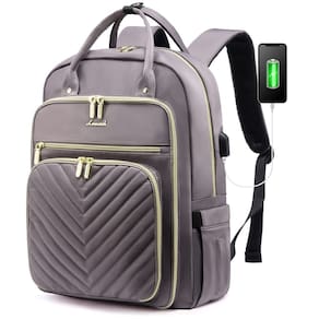 Mochila feminina LOVEVOOK, 15,6", laptop, trabalho, viagem, cinza, roxa