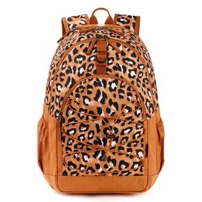 Mochila Choco Mocha Leopard para meninas adolescentes, escola de 45 cm