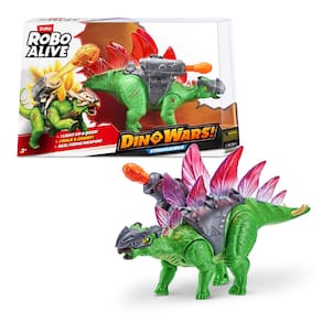 Estegossauro Toy Robo Alive Dino Wars com armadura épica e lançador