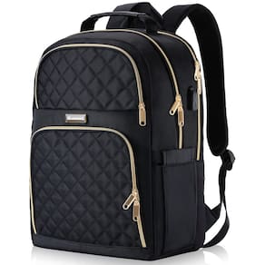 Mochila Kuosdaz para mulheres, escolas, adolescentes e meninas, laptop de 15,6", preta