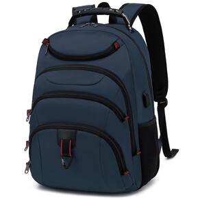 Mochila para laptop Boavan Classic Navy de 15,6 polegadas à prova d`água