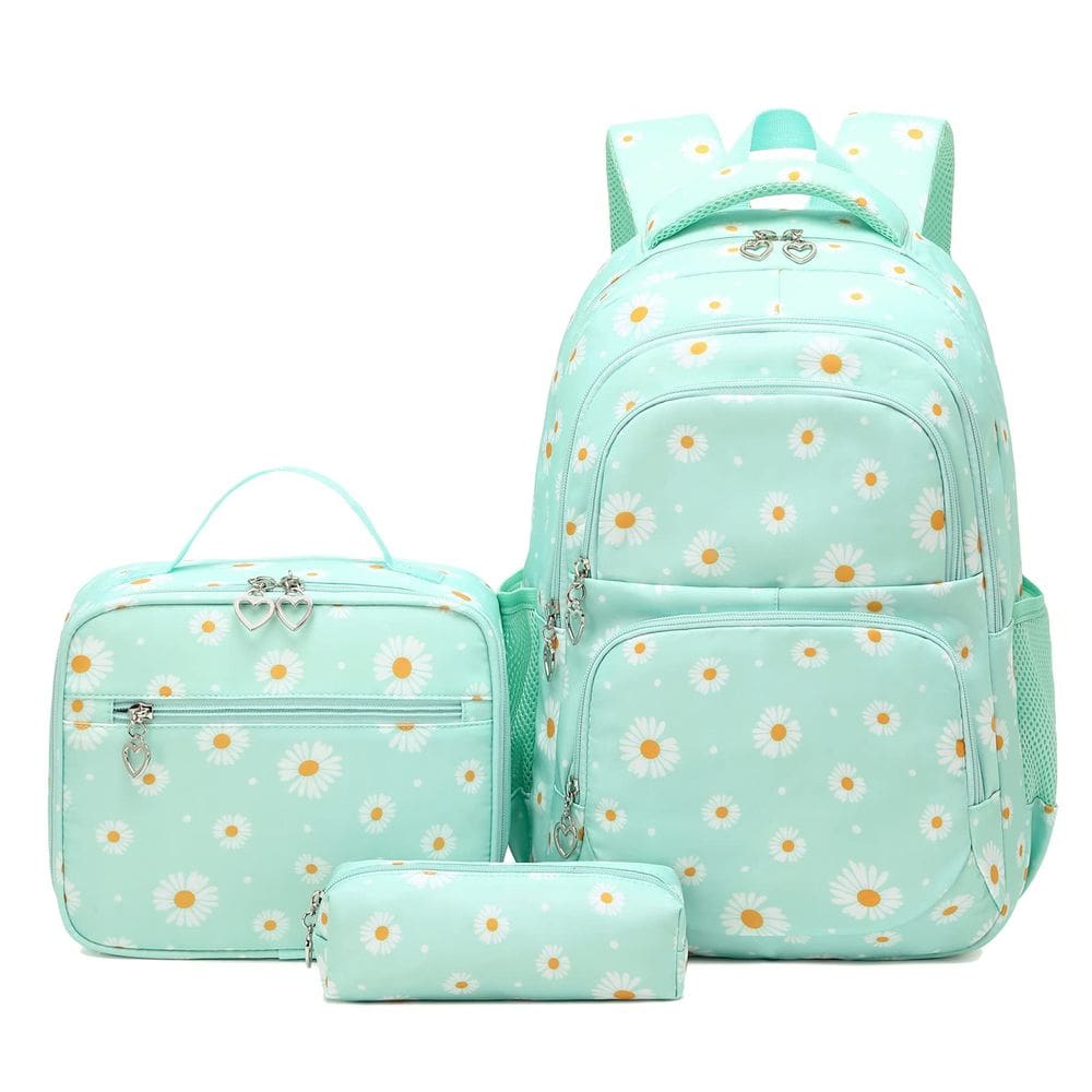 Mochila Goldwheat Daisy Printed com lancheira e estojo para lápis